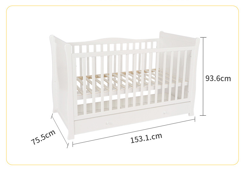 Wooden baby cot with storage drawersWooden Baby CribCustomize Wooden